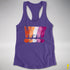 Distressed Lesbian Pride Graphic Exclamation Points Women's Racerback - Purple